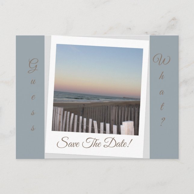 Carte Postale Faire-part Devinez quoi? Sauvegarder la date (Devant)