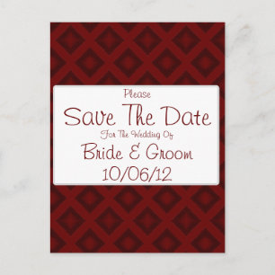 Carte Postale Faire-part Diamants De Velours (Rouge) (Enregistrer La Date)