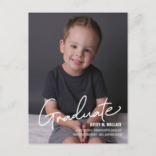 Carte Postale Faire-part Diplômé de la maternelle personnalisée avec Photo 