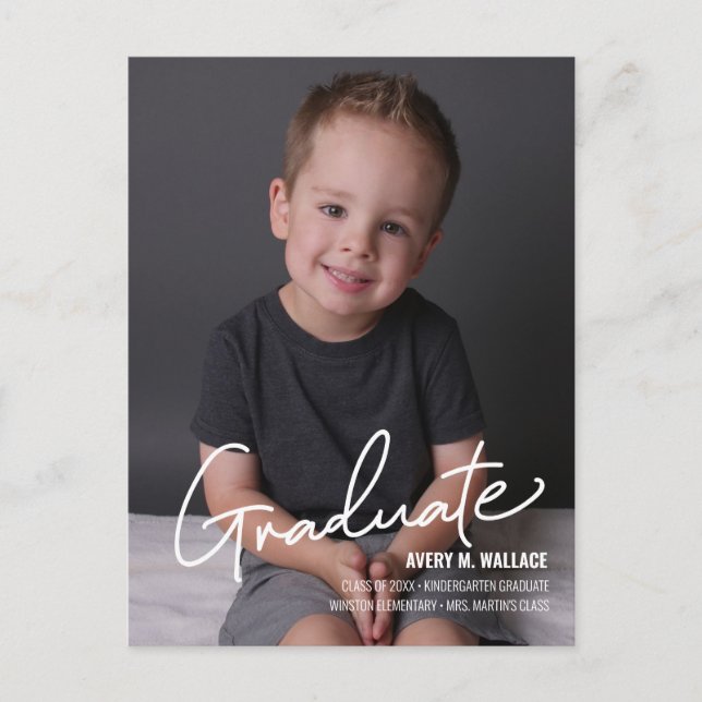 Carte Postale Faire-part Diplômé de la maternelle personnalisée avec Photo  (Devant)