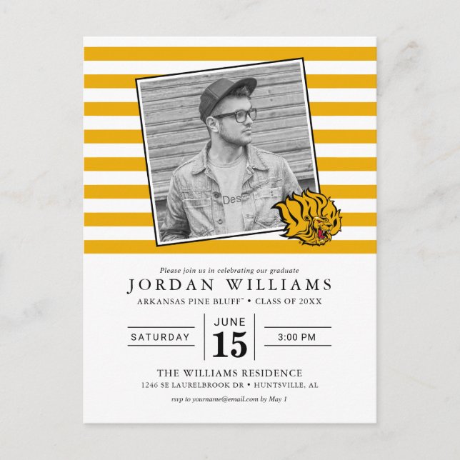 Carte Postale Faire-part Diplômé des UAPB Golden Lions (Devant)