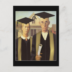 Carte Postale Faire-part Diplôme gothique américain
