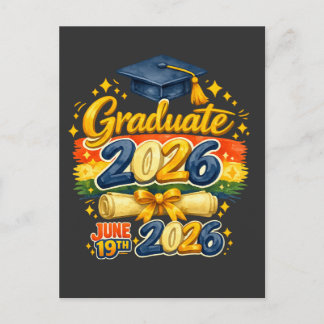 Carte Postale Faire-part Diplômé personnalisé de la promotion 2026 Famille 