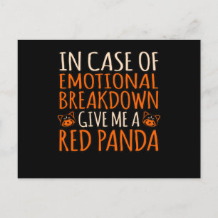 Carte Postale Faire-part Donnez-Moi Panda Rouge Cute Animale Pandas Lover G