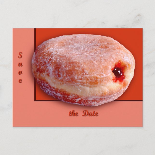 Carte Postale Faire-part Donut fourré à la gelée (Devant)