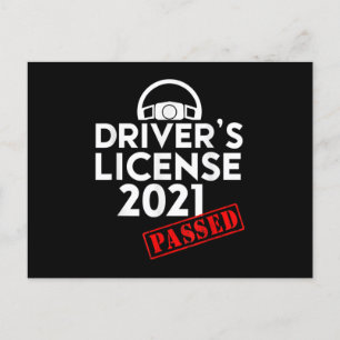 Carte Postale Faire-part Driver's License 2021 Passed Toxits For First Time