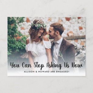 Carte Postale Faire-part Drôle Arrêtez De Demander Nous Sommes Fiancés Phot