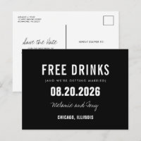 Drôle boissons gratuites Noir mariage Enregistrer 