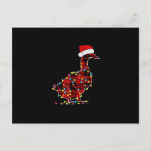 Carte Postale Faire-part Drôle Canard Noël Rouge clair Panier Correspondanc