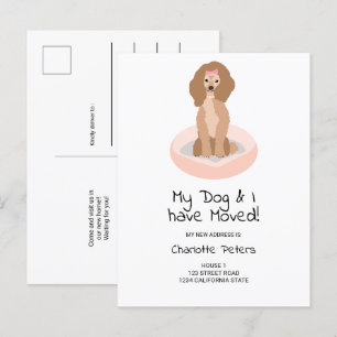 Carte Postale Faire-part Drôle mignon poule chien illustration en mouvement