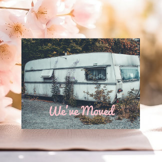 Carte Postale Faire-part Drôle Nous Avons Déménagé Vieille Remorque Maison 