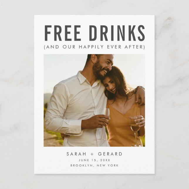 Carte Postale Faire-part Drôle Photo QR Code Budget Mariage Enregistrer la  (Devant)