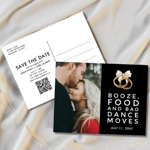 Carte Postale Faire-part Drôle Photo QR Code Budget Mariage Enregistrer la 