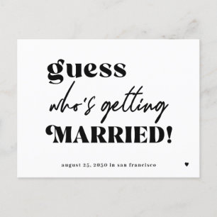 Carte Postale Faire-part Drôle typographie citation mariage enregistrer la 