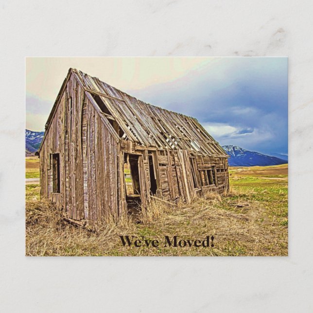 Carte Postale Faire-part drôles de nouvelle adresse rustiques (Devant)