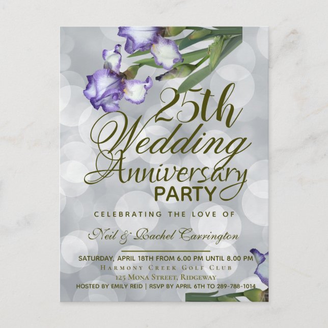 Carte postale Faire-part du 25e anniversaire de l' (Devant)