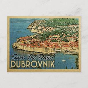 Carte Postale Faire-part Dubrovnik Sauvegarder La Date Vintage Croatie
