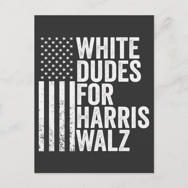 Carte Postale Faire-part Dudes blancs pour l'élection du drapeau américain  (Devant)