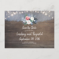 Dusty Blue and Blush Rustic Country Enregistrer la