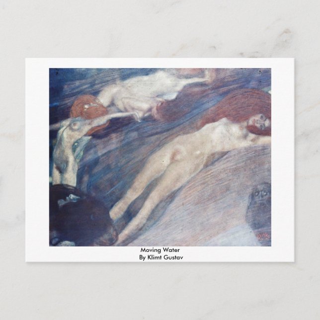 Carte Postale Faire-part Eau en mouvement par Klimt Gustav (Devant)