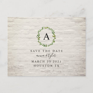 Carte Postale Faire-part Économies blanches de mariage de guirlande de