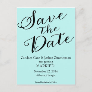 Carte Postale Faire-part Économies de bleu de Tiffany la date