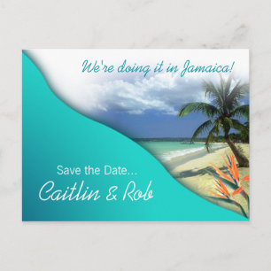 Carte Postale Faire-part Économies de la Jamaïque la date (les eaux vertes)