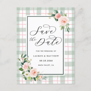 Carte Postale Faire-part Économies de mariage de fleur d'aquarelle la date