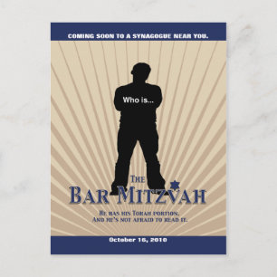 Carte Postale Faire-part Économies de Mitzvah de barre de star de cinéma le