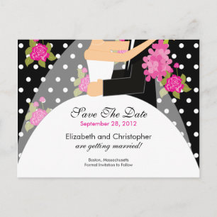 Carte Postale Faire-part Économies florales de jeune mariée et de marié