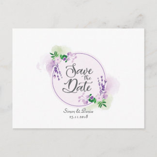 Carte Postale Faire-part Économies florales de lavande l'invitation de date