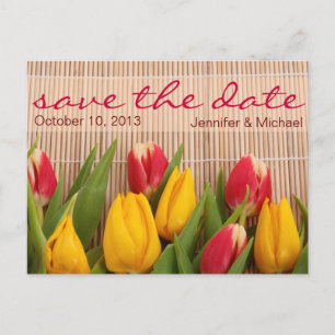 Carte Postale Faire-part Économies florales de tulipe le mariage de date