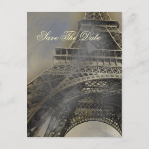 Carte Postale Faire-part Économies françaises parisiennes de mariage de