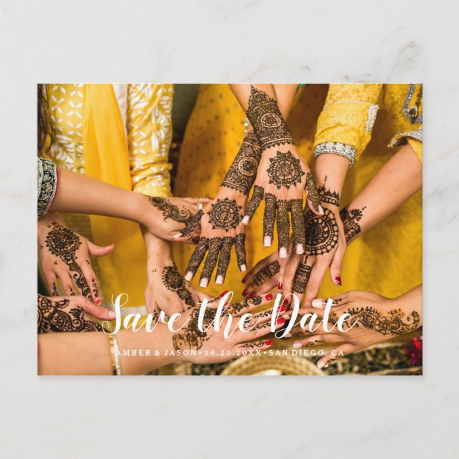 Carte Postale Faire-part Économies indiennes de mariage de photographie (Devant)