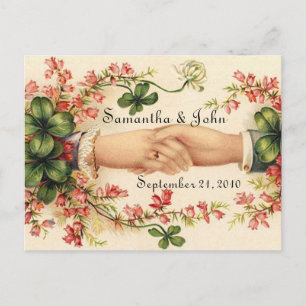 Carte Postale Faire-part Économies irlandaises de mariage la date