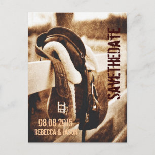 Carte Postale Faire-part Économies occidentales rustiques de mariage de