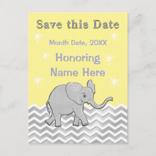 Carte Postale Faire-part Économies personnalisées de baby shower la date