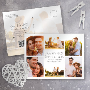 Carte Postale Faire-part Écrite À La Main Moderne 6 Mariage Photo Enregistr
