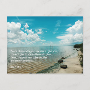 Carte Postale Faire-part Ecriture chrétienne Ciel Eau Paix effrayé