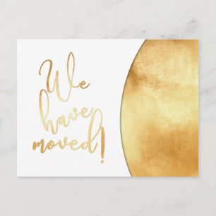 Carte Postale Faire-part Effet Gold Foil, Annonces "We've Moved"