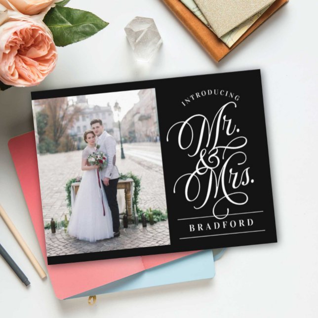 Carte Postale Faire-part Élégance de la Fugue de Mariage (Créateur téléchargé)