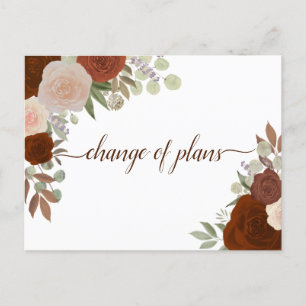 Carte Postale Faire-part Élégant changement de plans de mariage floral oran