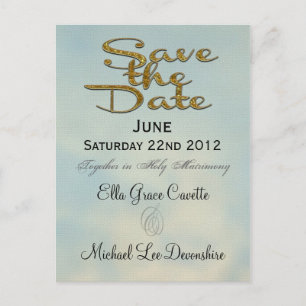 Carte Postale Faire-part Élégant Enregistrer la date II Mariage rappel