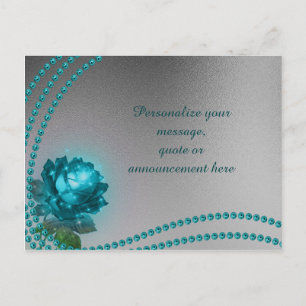 Carte Postale Faire-part Elégant et romantique Rose et perles personnalisen