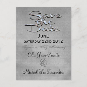 Carte Postale Faire-part Élégant hiver Enregistrer la date Mariage rappel