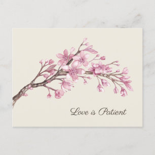 Carte Postale Faire-part Elégant Mariage de fleurs de cerisier rose