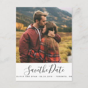 Carte Postale Faire-part Élégant mariage de photos sauvez la date