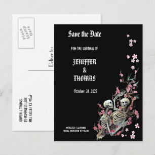 Carte Postale Faire-part Elégant mariage halloween enregistrer la date cart