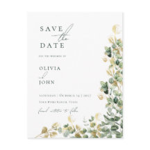 Elégant mariage moderne Eucalyptus Enregistrer la 