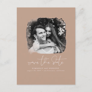 Carte Postale Faire-part Élégant minimaliste Moderne Sauvegardez La Photo D